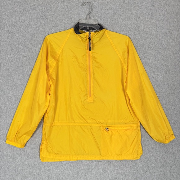 L.L. Bean Jackets & Blazers - LL Bean Womens M Yellow Nylon Riptstop 1/4 Zip Pullover Windbreaker Jacket VTG